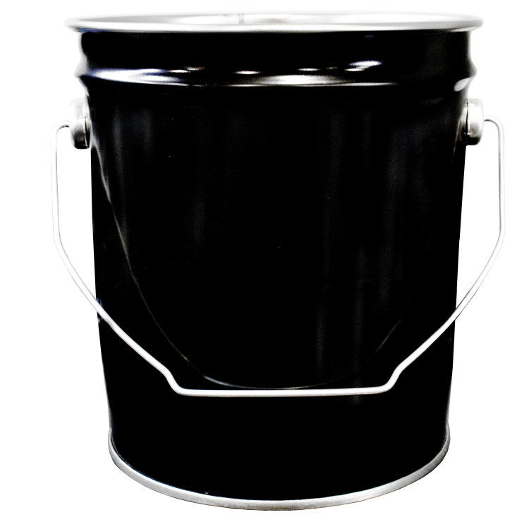 2 Gallon Black Inhibited Steel Open Head Pail Single Bead UN Rated