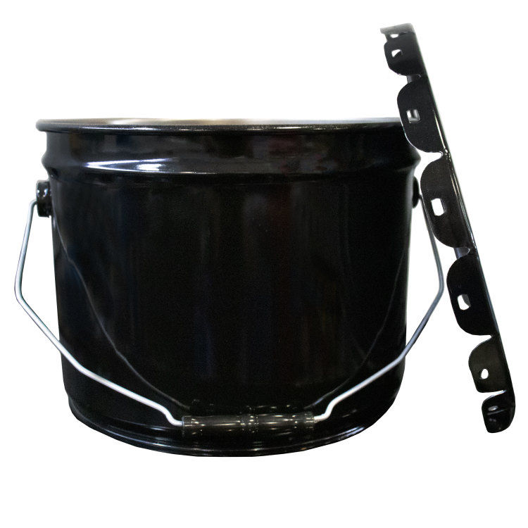 Gallon Black Rust Inhibited Steel Open Head Pail Single Bead W