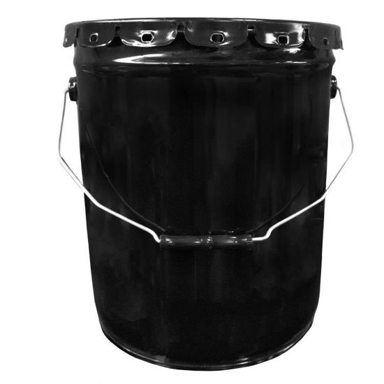 Gallon Black Inhibited Steel Straight Side Open Head Pail W Lug