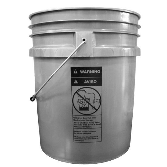 5 Gallon Gray HDPE Plastic Open Head Pail W CWL Pipeline Packaging