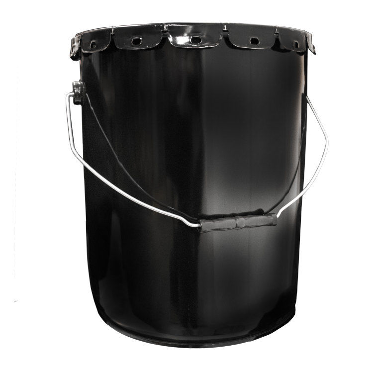 Gallon Black Steel Straight Side Open Head Pail Rust Inhibitor W