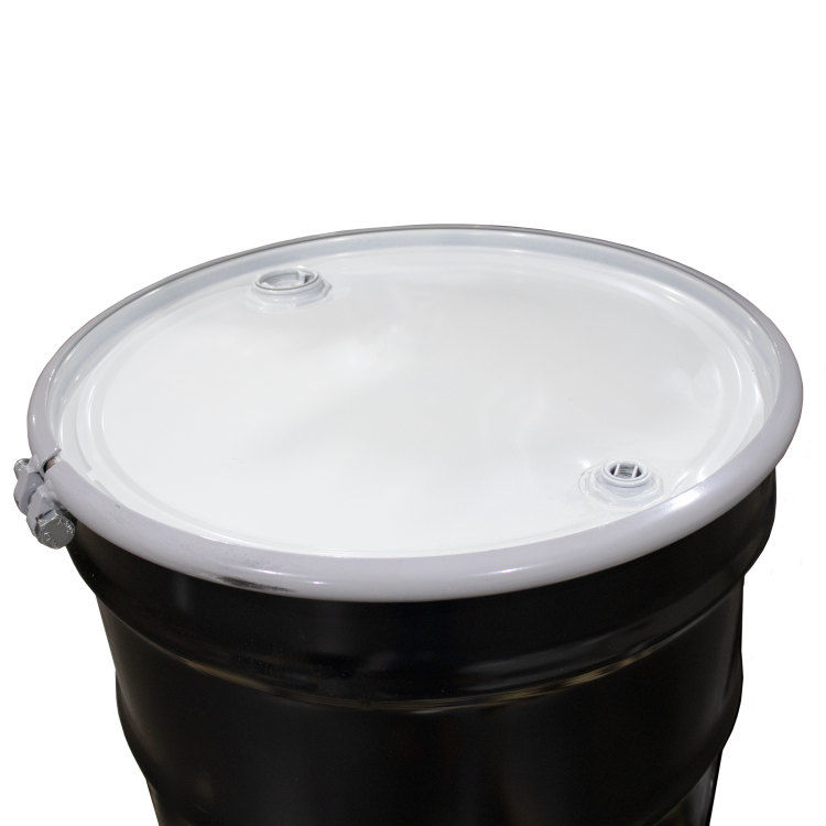 Gallon Black Steel Open Head Drum Unlined White Cover X