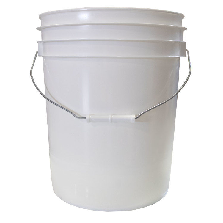 5 GALLON WHITE HDPE OPEN HEAD PAIL, 25% PCR, W/ METAL HANDLE AND ...