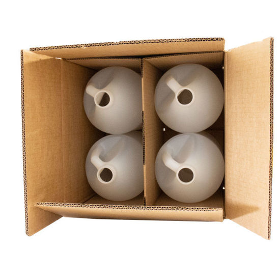 128 oz (1-Gallon) Natural HDPE Industrial Round, 38-400, 4x1, 4G Pack,  Kraft Box, UN Rated