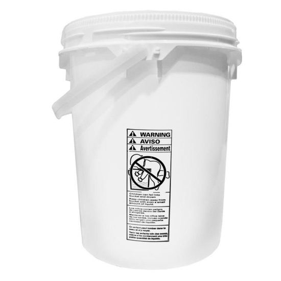 5 Gallon White HDPE Plastic Un Rated Buckets (Life Latch Screw Top Lid) - White