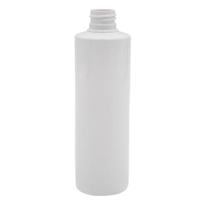 Picture of 250 mL White PET Plastic Tubular Cylinder Bottle, 24-410