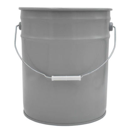 Picture of 5 GALLON LIGHT GRAY INHIBITED STEEL OPEN HEAD PAIL, DOUBLE BEAD