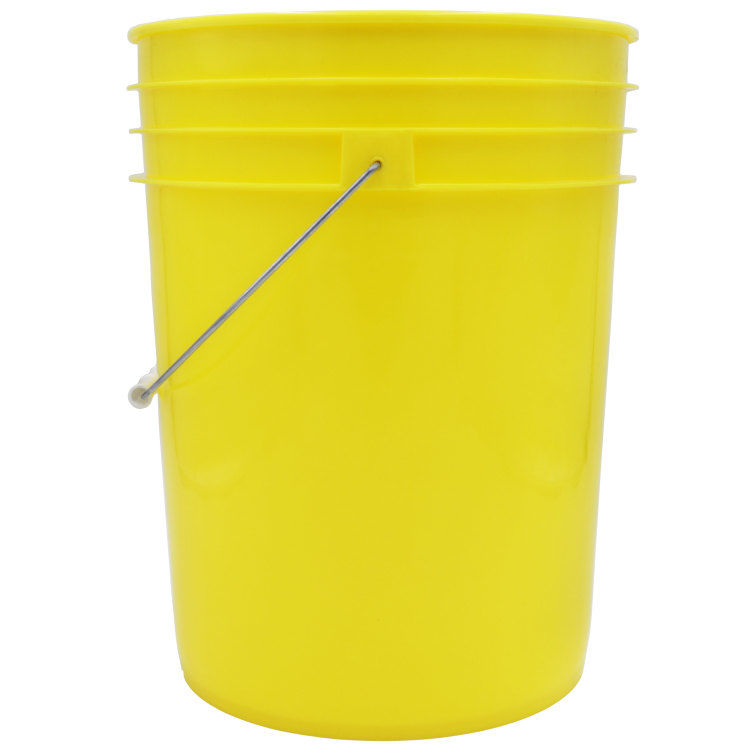 5 Gallon Yellow Hdpe Plastic Open Head Pail W Metal Bail Pipeline Packaging 1067