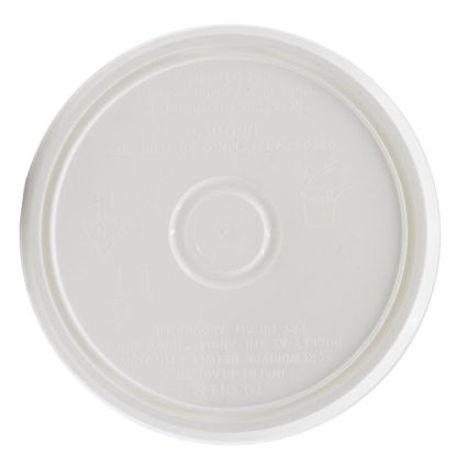 5 Gallon White HDPE Plastic Straight Sided Open Head Pail w/ White Cover.  Pipeline Packaging