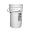 Picture of 7 Gallon White HDPE Plastic Open Head Pail, w/ Black CWL, Metal Handle
