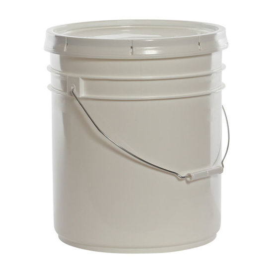 5 Gallon Plastic Bucket, Open Head – White