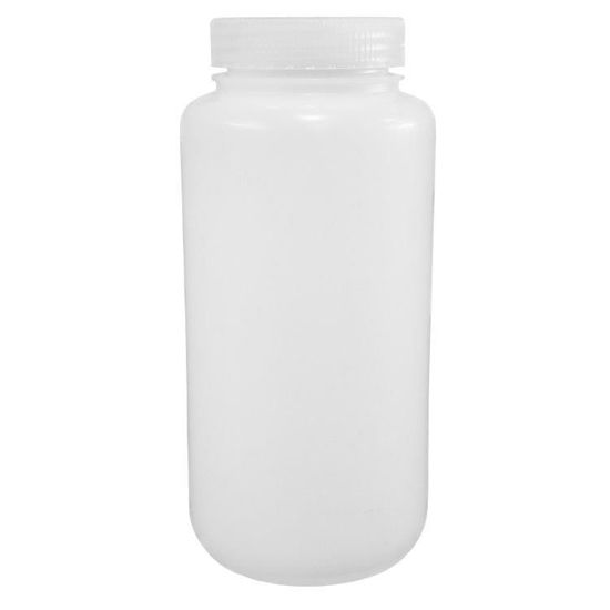 Picture of 1000 ML Natural HDPE Plastic Wide Mouth Round Bottle, w/ PP Lid, 63-415 Neck Finish