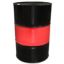 Picture of 55 Gallon Black/Red Unlined Steel Tight Head Drum, Red Middle on Drum, UN Rated