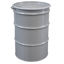 Picture of 55 Gallon Gray Unlined Steel Open Head Drum, w/ Gray Cover, 2" & 3/4" Tri-Sure Fitting, Bolt Ring, UN Rated