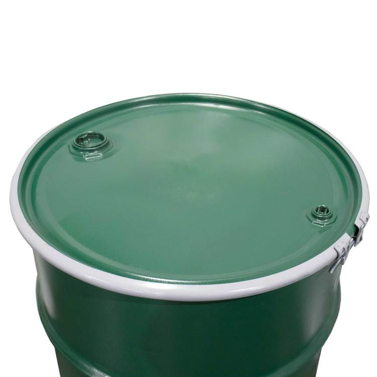 55 Gallon Green Steel Open Head Drum Reconditioned Phenolic Lining 2 X 3 4 Fitting