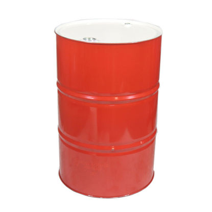Picture of 55 Gallon Red Steel Tight Head, Unlined, White Cover, w/ 2" & 3/4" Tri-Sure Fittings, UN Rated