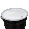 Picture of 55 Gallon Black Steel Open Head Drum, Unlined, White Cover, 2" x 3/4" Tri-Sure, Bolt Ring, UN Rated