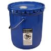 Picture of 5 Gallon Gentian Blue Steel Straight Side Pail, Single Bead, w/ CWL, Rust Inhibited Lining, w/ Blue Cover, EPDM Gasket, Rieke Fitting, UN Rated