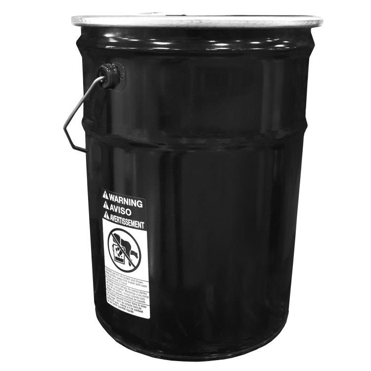 6 Gallon Black Open Head Steel Pail, 5: Double Bead, CWL, w/ Black ...