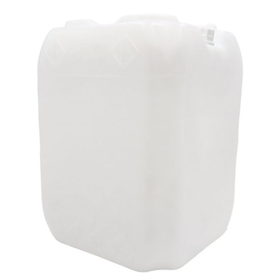 Picture of 5 Gallon Natural HDPE Plastic Square Tight Head Square Pail, 70 mm Neck Finish, Cross Hatch w/ Open Vent, w/ Dust Cap, 70 MM TE Fittings, UN Rated