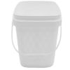 Picture of 2 Gallon White HDPE Plastic EZ Stor Rectangle Pail w/ Plastic Bail and Handle