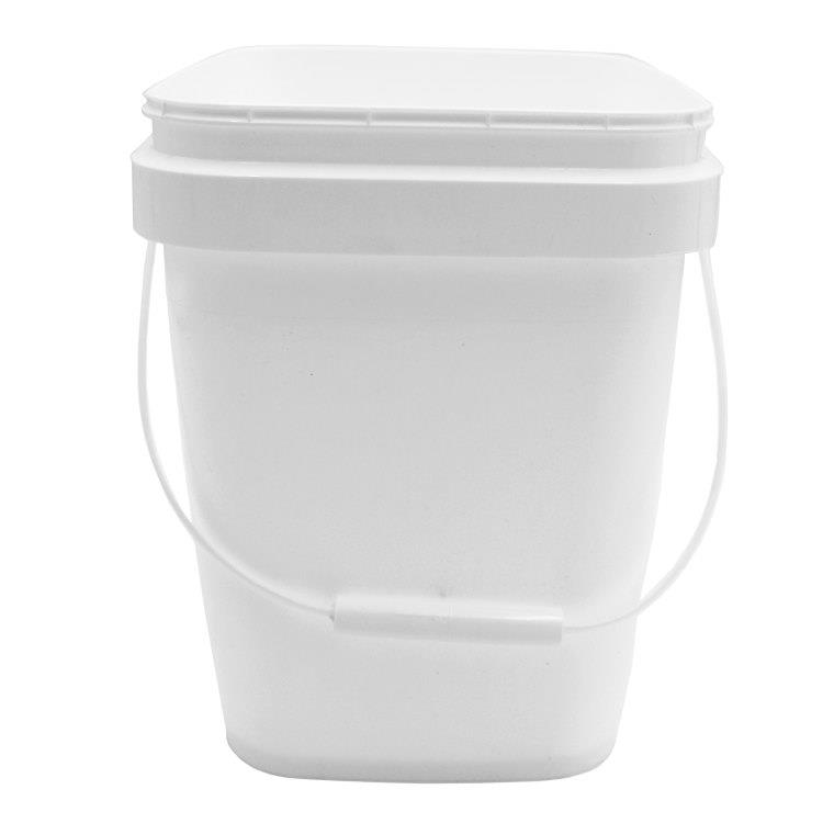 2 Gallon White HDPE EZ RoPak Stor Rectangle Plastic Pail w/ Plastic ...