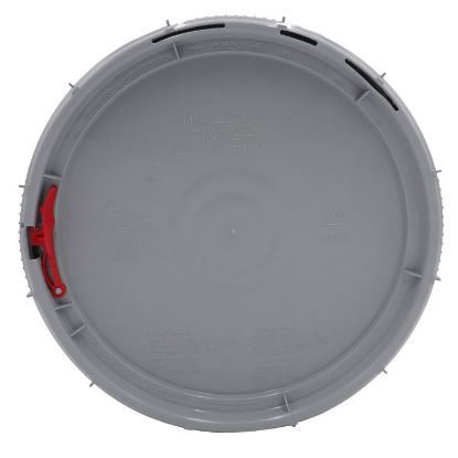 Picture of 2.5 Gallon Gray HDPE Screw Top Plastic Pail Cover, Life-Latch New Generation w/ Gasket