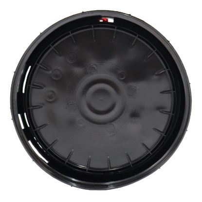 Picture of 2.5 Gallon Black HDPE Screw Top Plastic Pail Cover, Life-Latch New Generation w/ Gasket