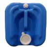 Picture of 20 Liter Blue HDPE Plastic Square Tight Head Pail w/ Integral Handle, 70 MM RXT 6TPI Fittings, UN Rated w/ 18 MM Closed Vent Cap