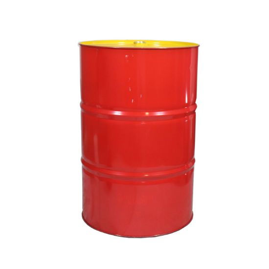Picture of 55 Gallon Red Tight Head Steel Drum, Unlined, Yellow Top, TriSure Fittings w/ Buna Gasket, UN Rated