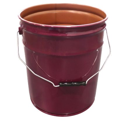 Picture of 5 Gallon Purple Steel Open Head Pail, 3.5" Double Bead, Red Phenolic Lining, UN Rated