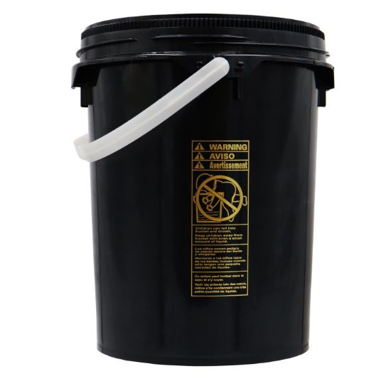 5 Gallon Black Regrind HDPE Plastic Regrind Screw Top Pail, New ...