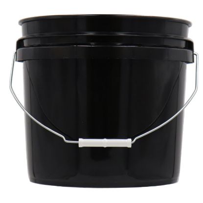 Picture of 3.9 Gallon Black HDPE Plastic Open Head Pail, UN Rated