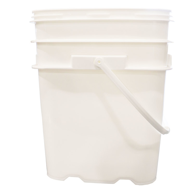 5.3 Gallon White HDPE Plastic EZ Stor Ropak Rectangular Pail, Black CWL ...