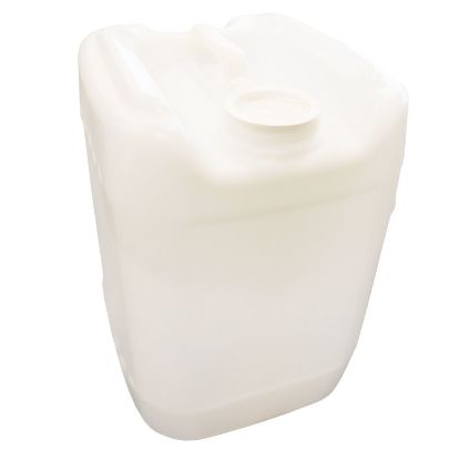 Picture of 5 Gallon, Natural HDPE Plastic Rectangular Tight Head Pail, 70 mm Tamper Evident, Integrated Handle, Open Stem 22 mm Cap, 6 TPI, UN Rated