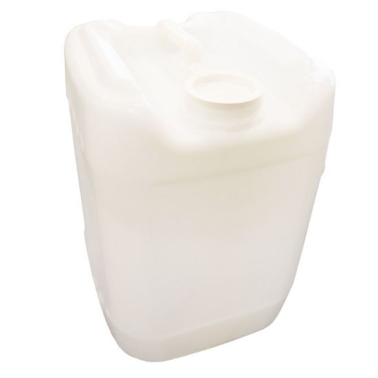 Picture of 5 Gallon, Natural HDPE Plastic Rectangular Tight Head Pail, 70 mm Tamper Evident, Integrated Handle, Open Stem 22 mm Cap, 6 TPI, UN Rated