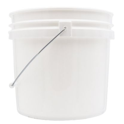 Picture of 3.9 Gallon White HDPE Plastic Open Head Pail, UN Rated