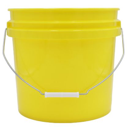 Picture of 3.9 Gallon Yellow HDPE Plastic Open Head Pail, UN Rated