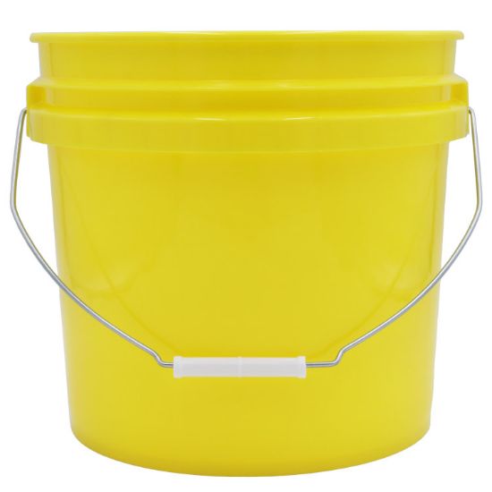 Picture of 3.9 Gallon Yellow HDPE Plastic Open Head Pail, UN Rated