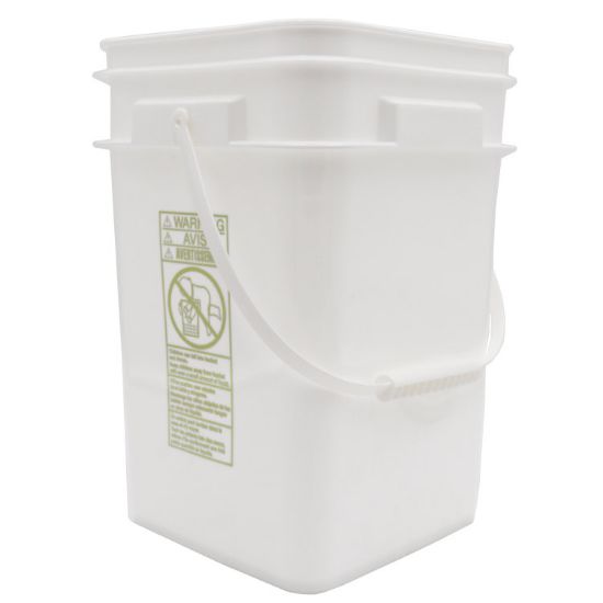 Picture of 4.25 Gallon White HDPE Plastic Square Pail, w/ Plastic Handle, Gold CWL