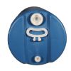 Picture of 15 Gallon Blue Plastic HDPE Tight Head Drum, 2" Buttress & 3/4" NPS Fittings, w/ Natural Handle, UN Rated