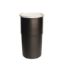 Picture of 15 Gallon Black HDPE Plastic Nestable Open Head Drum, w/ Natural Cover, Lever Lock Ring UN Rated