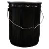 Picture of 5.3 Gallon Black Buff Epoxy Phenolic Straight Side Steel Pail, w/ CWL, Ring Seal Cover, Tubular Gasket, Lever Lock Ring, UN Rated