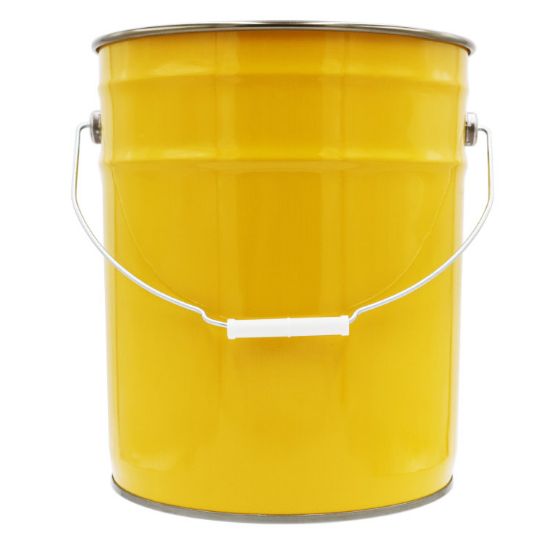 Picture of 5 Gallon Yellow #7409, Open Head Steel  Pail, Single Bead, Clear Phenolic Lining, UN Rated