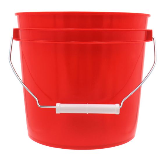 Picture of 1 Gallon Exxon Red HDPE Plastic Open Head Pail