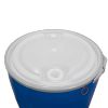 Picture of 57 GALLON BLUE PLASTIC HDPE OPEN HEAD DRUM W/ NATURAL COVER, 2"X3/4" FITTING, LEVER LOCK RING
