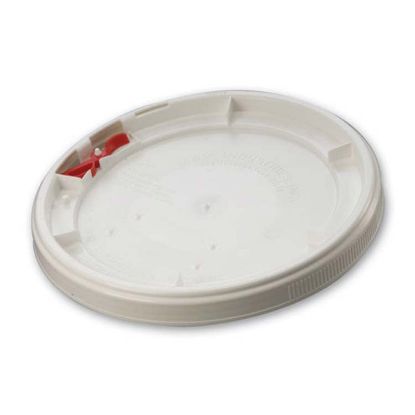 Picture of 1.25 Gallon White HDPE Plastic Life Latch Screw Top Pail Cover