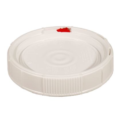 Picture of 1.25 Gallon White HDPE Plastic Life Latch Screw Top Pail Cover, w/ Gasket