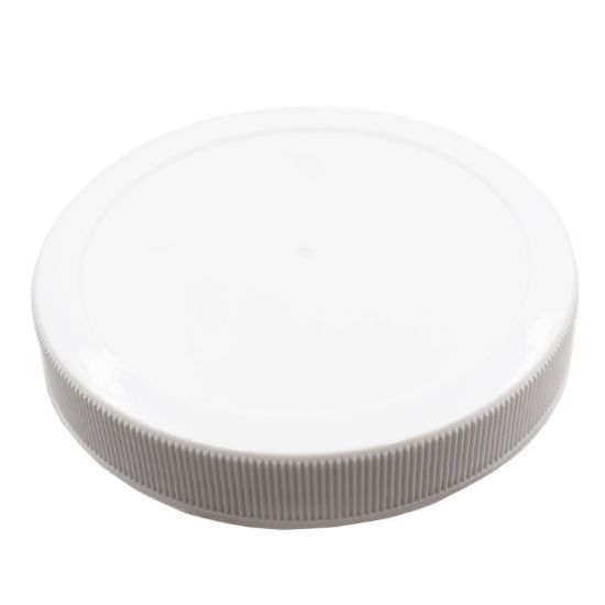 Picture of 89 mm, 89-400 White Ribbed, Matte Top, PP Plastic Cap, PS22 Printed Liner