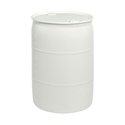 Picture of 55 Gallon White Plastic Tight Head Drum w/ 2" Buttress and 2" NPT Fittings, UN Rated